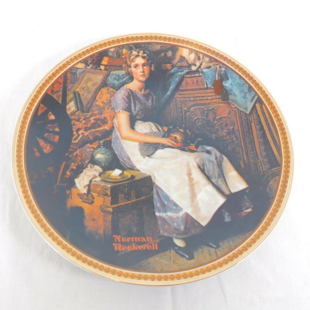 Norman Rockwell Collector Plate Knowles “Dreaming in the Attic” COA 1981 Women